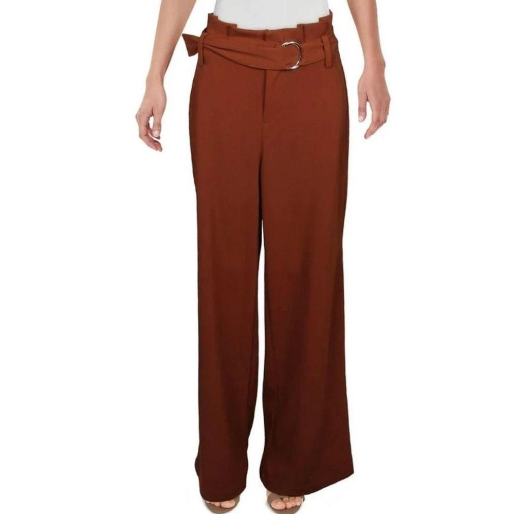 INC International Concepts Wide Leg Paper Bag Waist Trousers Sz 8